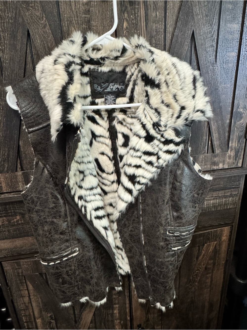 Daytrip Black and White Faux Fur Teddy Jacket
